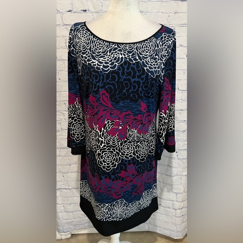 Laundry by Shelli Segal Long Sleeve Dress Multi-Color Size Large